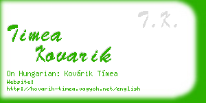 timea kovarik business card